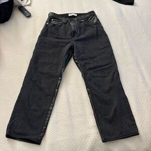 Abercrombie two-tone faux leather jeans